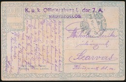 1918 Tábori Posta Képeslap 'K.u.k. Offizierskurs I. Der 7.A. NAGYSZÖLLŐS' - Other & Unclassified
