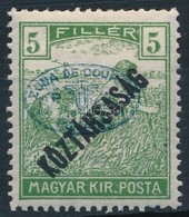 * Debrecen I. / I. Lemez 1919 Arató/Köztársaság 5f Kék Felülnyomással, Bodor Vizsgálójellel (80.000) - Other & Unclassified