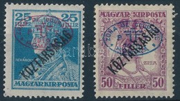 * Debrecen I. 1919 Károly/Köztársaság 25f + Zita/Köztársaság 50f, Bodor Vizsgálójellel (4.500) - Autres & Non Classés