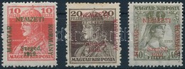 * Szeged 1919 Károly 10f, 20f + Zita 40f Bodor Vizsgálójellel (9.000) - Other & Unclassified