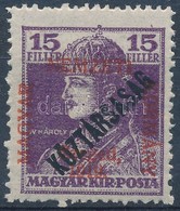 ** Szeged 1919 Károly/Köztársaság 15f, Bodor Vizsgálójellel (4.500) - Autres & Non Classés