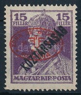 ** Debrecen I. 1919 Károly/Köztársaság 15f Piros Felülnyomással, Garancia Nélkül (**55.000) - Other & Unclassified