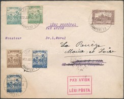 1922 Légiposta Levél 6 Bélyeges Arató-Parlament Bérmentesítéssel Párizsba / Airmail Cover With 30K Franking To Paris - Other & Unclassified