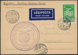 1937 Légi Levelezőlap 'Az 1937. évi Balatoni Nemzetközi Repülőcsillagtúra és Találkozó Körrepülésének Légipostája' Emlék - Other & Unclassified