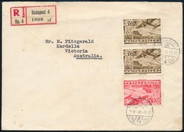 1938 Ajánlott Levél 92f Bérmentesítéssel Ausztráliába - Other & Unclassified