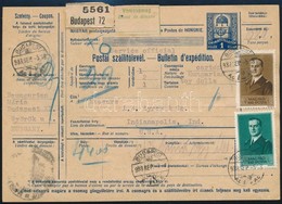1938 Csomagszállító 6,80P Bérmentesítéssel Az Egyesült Államokba / Parcel Card To The USA - Other & Unclassified
