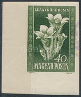 ** 1950 Virág 40f ívsarki Vágott Bélyeg Fordított és Eltolódott Sárga és Lila Színnyomatokkal / Mi 1113 Imperforate Corn - Autres & Non Classés