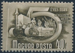 * 1951 Ötéves Terv (II) 40f Papírránccal (foghiány) - Autres & Non Classés