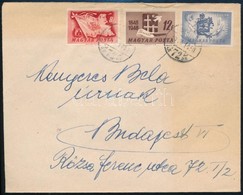 1950 Centenárium 3 Klf Vágott érték Levélen Budapestre / Mi 1000-1002 Imperforate Stamps On Cover - Autres & Non Classés