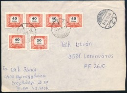 1974 6 Bélyeges Portós Levél / Cover With 6 Postage Due Stamps 'LENINVÁROS' - 'NYÍREGYHÁZA' - Autres & Non Classés