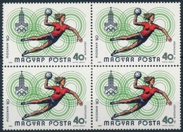 ** 1980 Moszkvai Olimpia 40f Négyestömb Tévnyomattal - Other & Unclassified