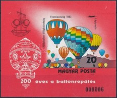 ** 1983 200 éves A Ballonrepülés Vágott Blokk - Other & Unclassified