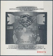 ** 1987 Csúcstalálkozó Feketenyomat Blokk Piros Sorszámmal - Other & Unclassified