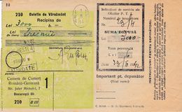 Romania, 1942, Vintage Bank Cheque / Receipt, CEC - Kingdom Period - Assegni & Assegni Di Viaggio