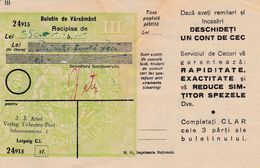 Romania, 1942, Vintage Bank Cheque / Receipt, CEC - Kingdom Period - Assegni & Assegni Di Viaggio