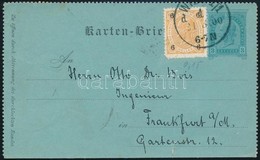 1900 6h Bélyeggel Kiegészített 3kr Díjjegyes Zárt Levelezőlap Frankfurtba - Other & Unclassified