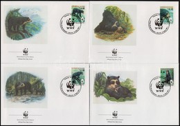 1991 WWF: Pápaszemes Medve Sor 4 FDC-n Mi 1137-1140 - Autres & Non Classés