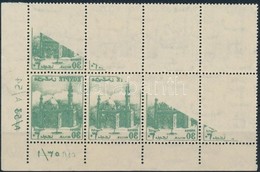 ** 1953 Mi 404 ívsarki Nyolcastömb, 1 Bélyeg Teljes, 5 Részleges Gépszínátnyomattal / Corner Block Of 8, 1 Stamp With Co - Autres & Non Classés