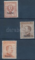 * 1912 Forgalmi 3 érték Karki Felülnyomással Mi 3, 8, 11 IV - Other & Unclassified