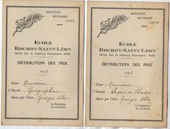 VP11.403 - PARIS 1938 - Ecole Rocroy - Saint - Léon - Distribution Des Prix - Elève George ALLO - Diploma & School Reports