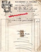 59- LILLE- RARE FACTURE CH. DE BOCK-LECOMTE-MACHINES A COUDRE -MACHINE A COUDRE-37 RUE DE LA GRANDE CHAUSSEE-1903 - Petits Métiers