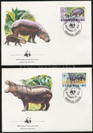 ** 1984 WWF: Törpe Víziló Sor  + 4 Db FDC Mi 1315-1318 - Autres & Non Classés