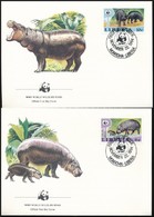 1986 WWF: Törpe Víziló Sor 4 FDC-n Mi 1315-1318 - Autres & Non Classés