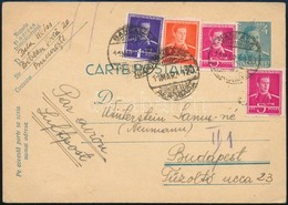 1941 Légi Díjjegyes Levelezőlap Díjkiegészítéssel Budapestre / Airmail PS-card With 4 Stamps Additional Franking - Other & Unclassified