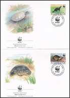 ** 1996 WWF Mocsári Teknős Sor 4 FDC-n + 2 Pár  Mi 131-134 - Autres & Non Classés