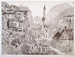 Berki Viola (1932-2001): Koszovó. Rézkarc, Papír, Jelzett, 32×40 Cm - Other & Unclassified