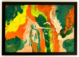 Freytag Zoltán (1901-1983): Séta, Olaj, Farost, 39×58 Cm - Autres & Non Classés