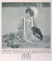 Cca 1900 Franz Von Bayros (1866-1924): 10 Db Különböző Erotikus  és Pornográf Ex Librist Tartalmazó Mappa. Mélynyomás. H - Autres & Non Classés