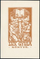 'D.I.' Jelzéssel: Lux Gyula Könyve. Klisé, Papír, Jelzett, 16x11 Cm - Other & Unclassified