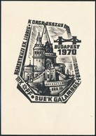 Fery Antal (1908-1994): BUÉK Galambos Ferenc 1970 Ex Libris. Fametszet, Papír, Jelzett, 15x10 Cm - Other & Unclassified