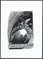 Várkonyi Károly (1913-2001): Franciscus Galambos Ex Libris. Kisé, Papír, Jelzett Klisén, 14x10 Cm - Autres & Non Classés