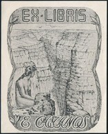 Cca 1930 Ex Libris E. Castanos. Erotikus Ex Libris. Klisé. Jelzés Nélkül. 120x80 Mm - Autres & Non Classés