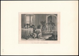 Sváb Fülöp Halála  Acélmetszet Paszpartuban / Death Of Swabish Philip. Steel Engraving. 14x11 Cm - Prints & Engravings