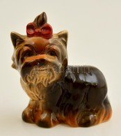 Goebel Yorkshire Terrier, Mázas Kerámia, Kézzel Festett, Jelzett, Apró Kopással, M: 6,5 Cm - Autres & Non Classés