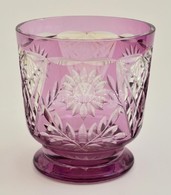 Lila Kaspó, Csiszolt, Karcolásokkal, M:15 Cm, D:14 Cm - Verre & Cristal