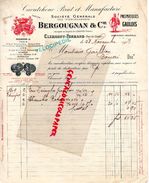 63- CLERMONT FERRAND-BELLE FACTURE BERGOUGNAN-CAOUTCHOUC PNEUS-PNEUMATIQUES LE GAULOIS-1903  AUTO MOTO VELO - Automovilismo