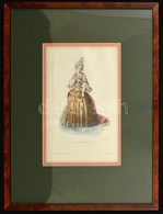 XIX: Sz. Eleji Divat Metszet Igényes, üvegezett Keretben / XIXth Century Fashion Etching In Glazed Frame 36x48 Cm - Other & Unclassified