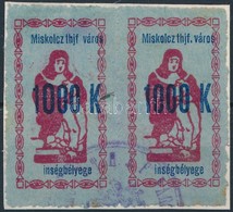 1923 Miskolc Városi Ínség Bélyeg 1.000K Pár, Bal Oldali Bélyegen A 'thjf' Után Hiányzik A Pont (12.000) - Non Classés