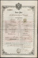 1855 Burgenlandi Illetőségű Személy útlevele 6kr Cm Okmánybélyeggel / Passport For  Citizen In Burgenland. - Unclassified