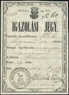 1861 Igazolási Jegy Rohonci Lakos Részére / German-Hungarian ID For Reichnitz Trader - Non Classés