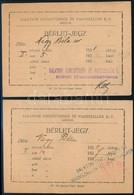1920-1920 2 Db Bérletjegy A Siófoki Fürdőbe - Non Classés