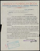 1931 Országos Filmreklám Iroda Díszes Fejléces Levél, 29x22,5 Cm - Non Classés