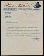 1932 Kún Sándor Festé, Kence, Zsiradékárú, Kátrány, Vegyi Termékek és Hajózási Felszerelések, Díszes Fejléces Levél,, 29 - Unclassified