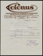 1934 Colonus Kereskedelmi Rt. Díszes Fejléces Levél, 29x23 Cm - Unclassified