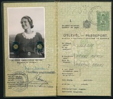 1937 Bp., Magyar Királyság által Kiállított Fényképes útlevél / Hungarian Passport - Unclassified