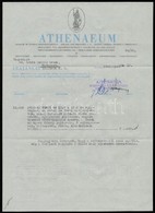1942 Athenaeum Irodalmi és Nyomdai Rt. Díszes Fejléces Levél, 29,5x21 Cm - Unclassified